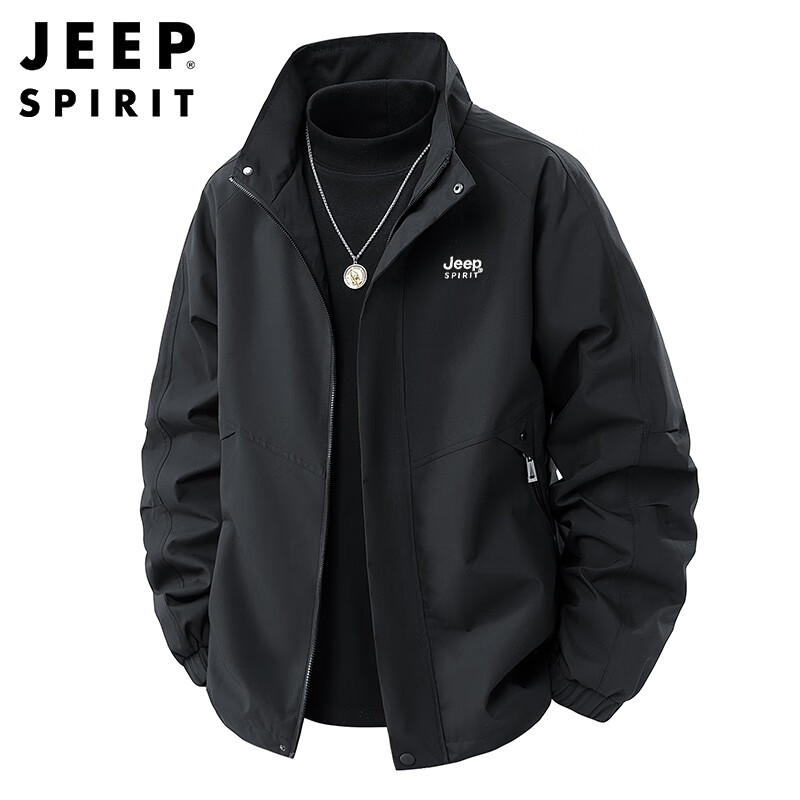 JEEP SPIRIT Men's Casual Stand-Collar Jacket