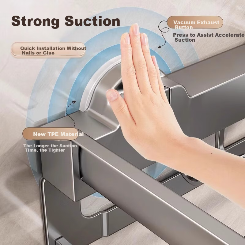 Youqin Suction Cup Basin Rack - Wall Mounted No Drilling