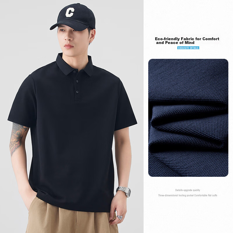 Dingfengbaoluo Men's American-Style Polo Shirt