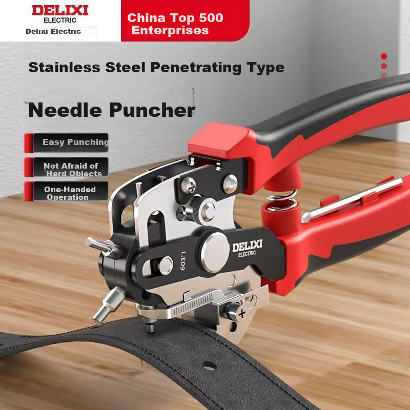 DELIXI ELECTRIC Belt Hole Puncher - Premium Household Pliers for Belts, Bags, Watch Straps