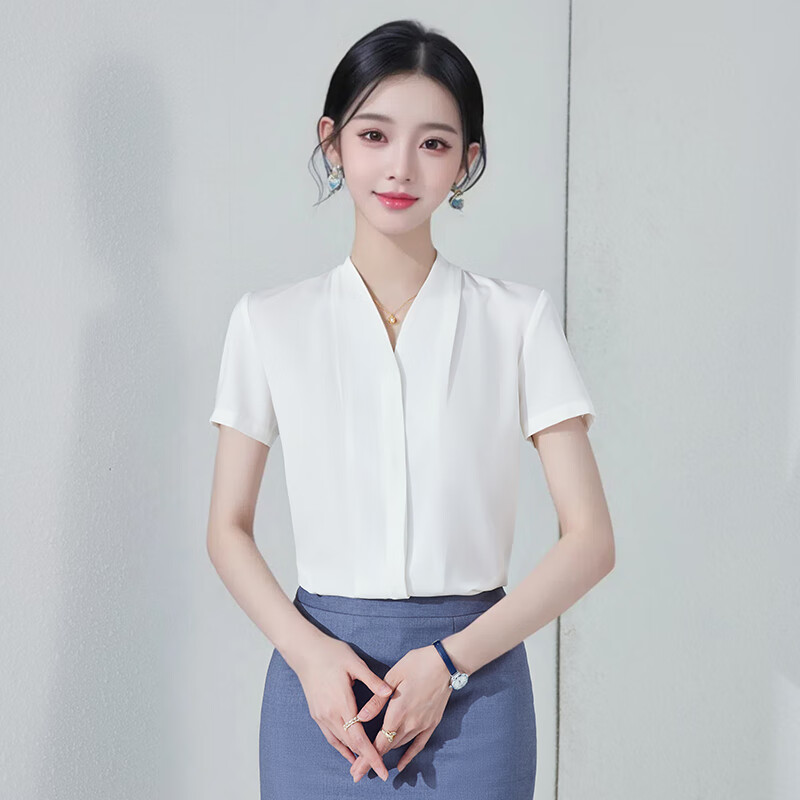 TELUOMAN White Chiffon Blouse