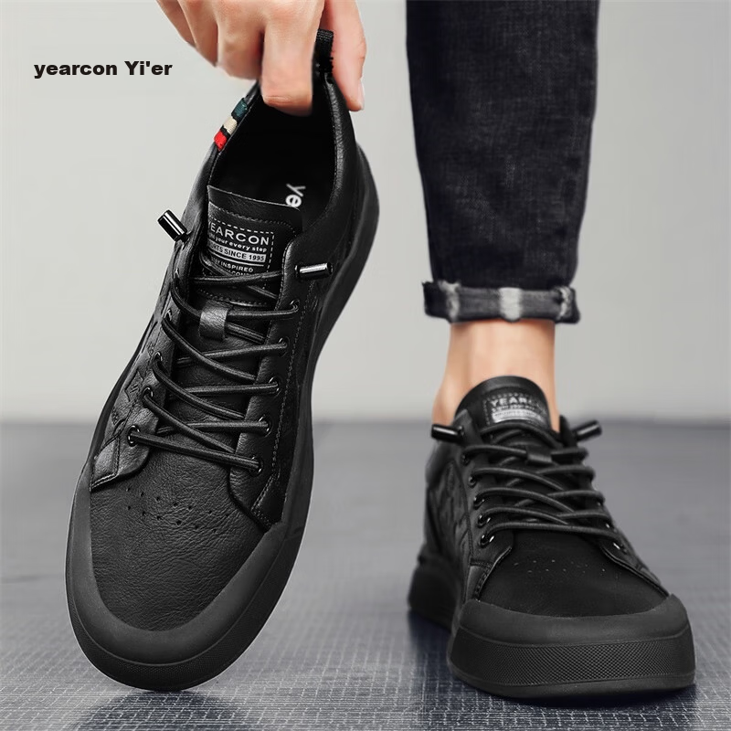 Yierkang Men's Spring Summer Casual Leather Shoes