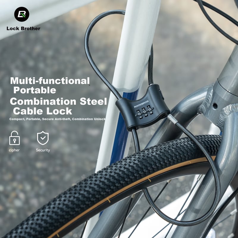RockBros Steel Cable Bicycle Lock - Portable & Durable