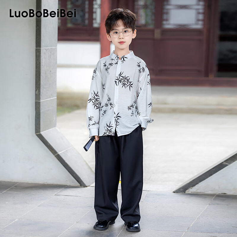 LUOBOBEIBEI Boys' New Chinese Style Vest Set