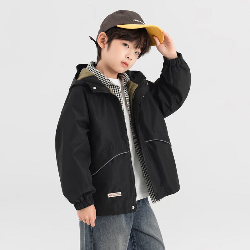 DuoDuoJia Waterproof Velvet Soft Shell Jacket for Kids