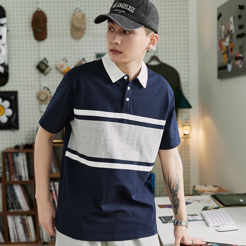 TonLion 2025 Summer Patchwork Polo