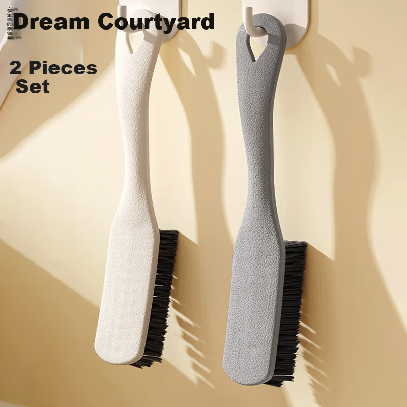 MENGTING Long-Handle Shoe & Laundry Brush, 2-Pack
