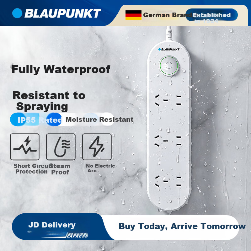 BLAUPUNKT Waterproof Power Strip with 6 Outlets