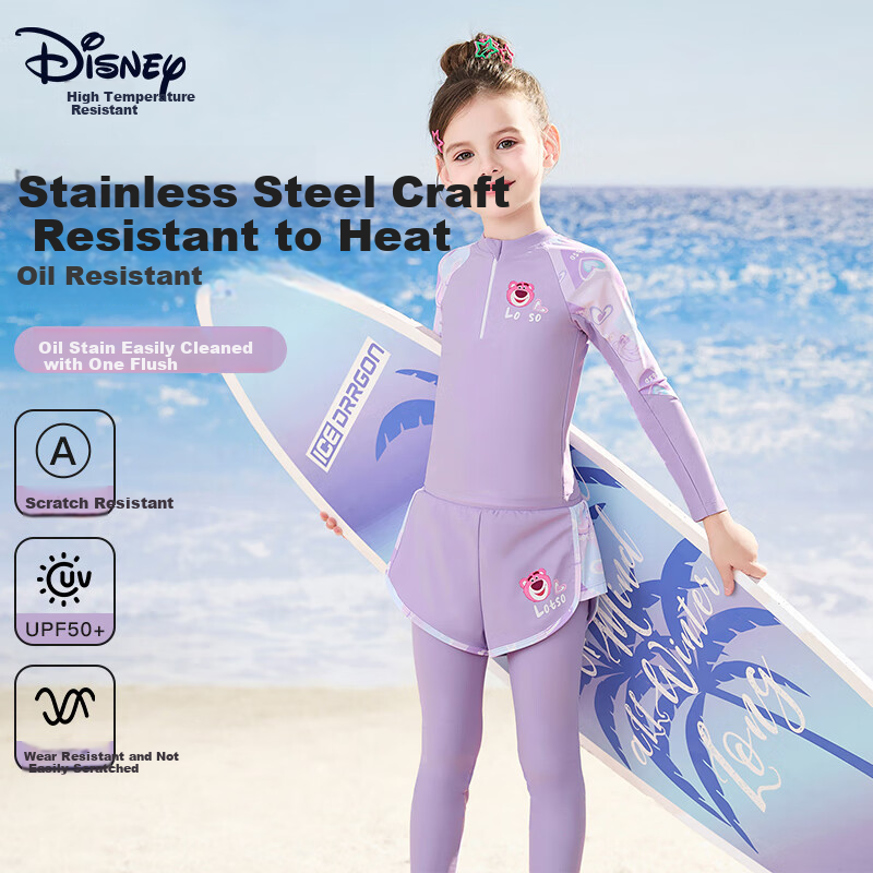 Disney Girls' Long Sleeve Two-Piece Swimsuit