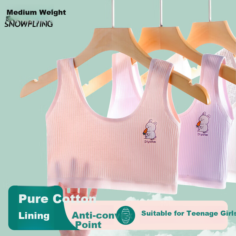 SNOWFLYING Girls' Puberty Bra, Seamless & Breathable