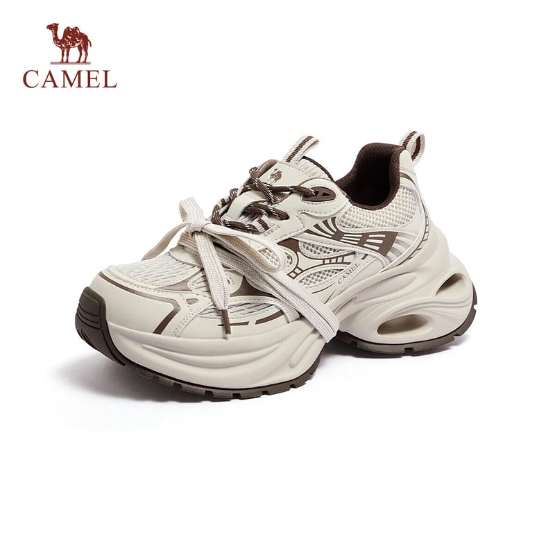 CAMEL Silver Dad Shoes for Women - Breathable & Height-Increasing