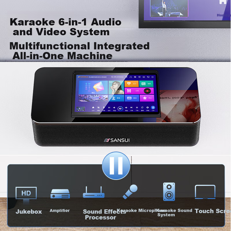 SANSUI Home KTV Sound System with HD Screen