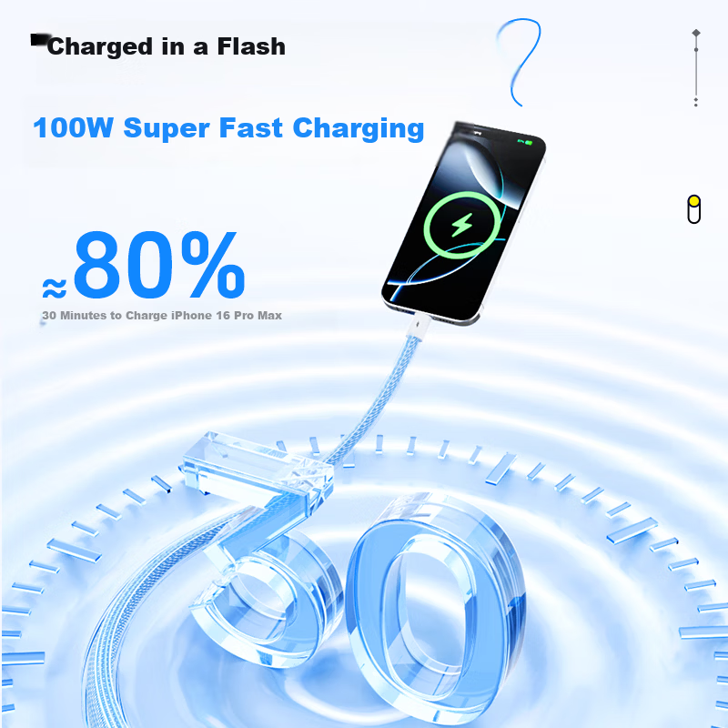 Zhiguozhe 6A 3-in-1 Super Fast Charge Cable