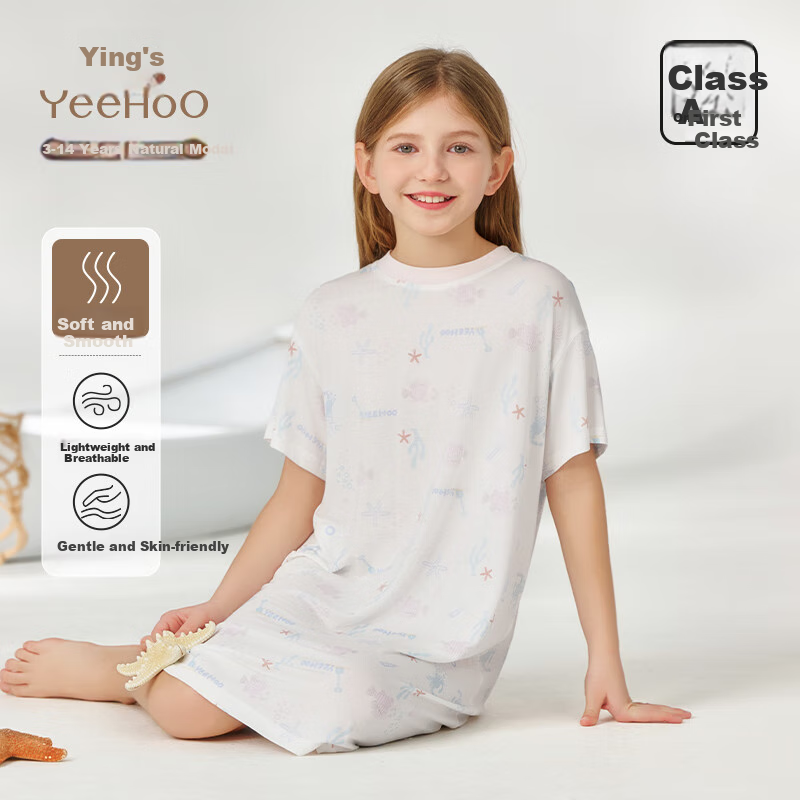 YEEHOO 50s Modal Nightgown - Playful Print