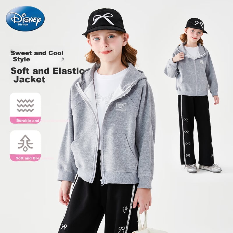 Disney Zootopia Girls' Hooded Jacket - Moonshadow Gray