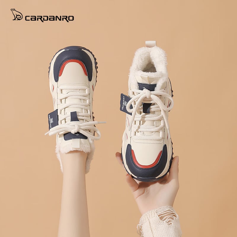 CARDANRO Women's Dad Sneakers 2025 Thick Fleece