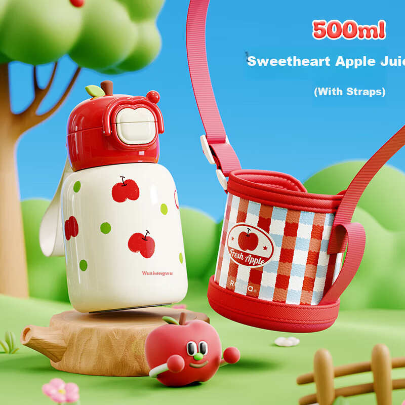 RELEA Kids Insulated Water Bottle - Sweetheart Apple Design