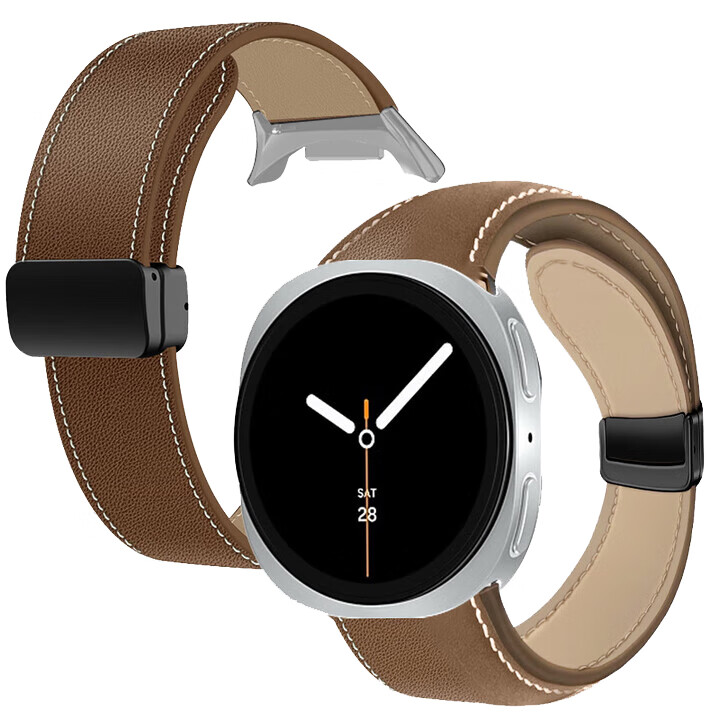 Freeson Brown Leather Strap for Samsung Watch8