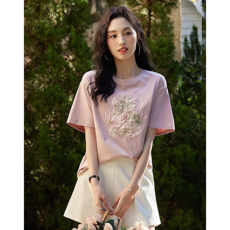 Dme Cartoon Embroidered T-Shirt