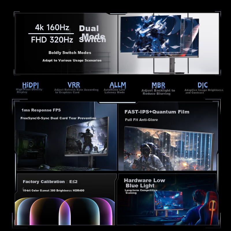 HPC 27-Inch 4K Gaming Monitor with Quantum Dot