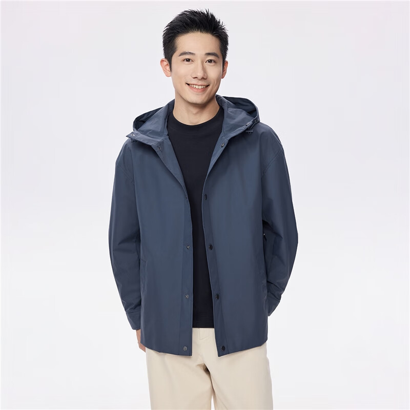 Giordano Men's Windproof Trench Coat with Hood