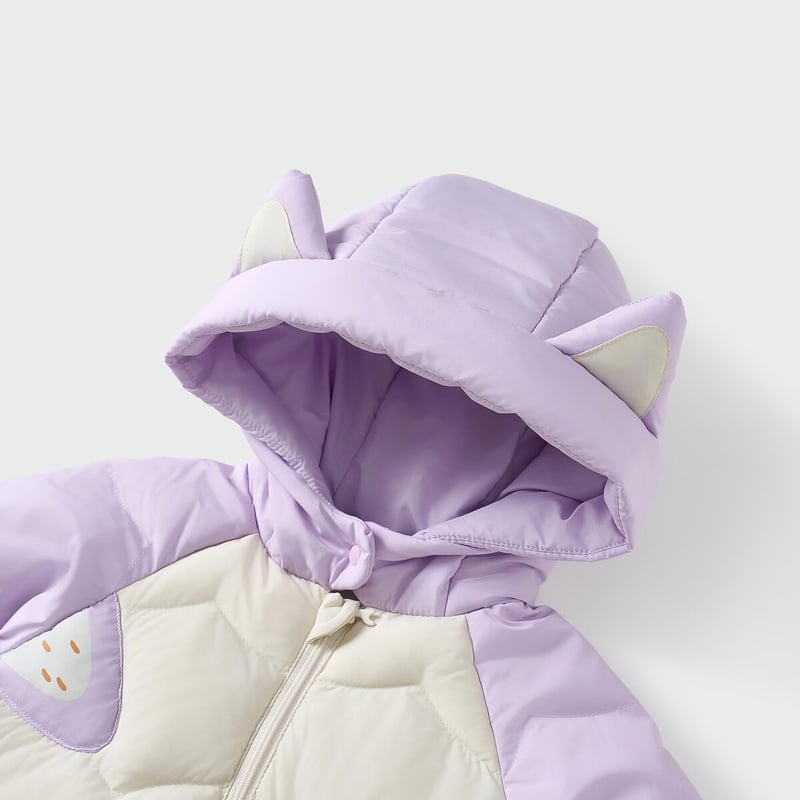 TONGTAI Baby Down Jacket - Purple Hooded Romper