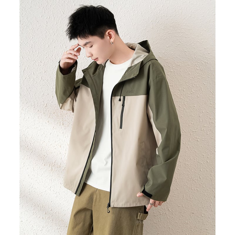 TonLion Autumn Hooded Jacket with Spliced Design