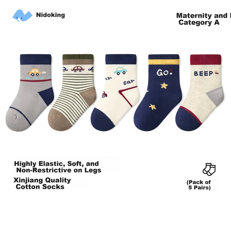 Niduoxiong Cute Kids Cotton Socks