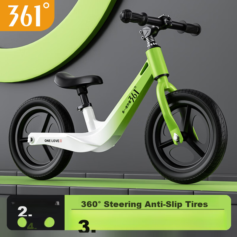 361° Kids' Balance Bike - Lightweight 12-Inch Magnesium Alloy Scooter