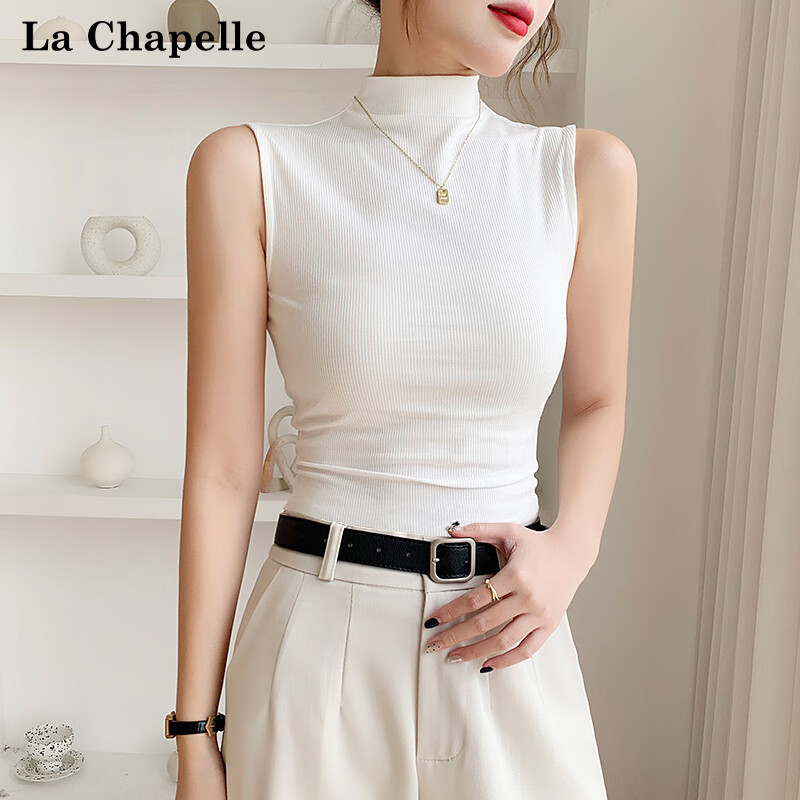 La Chapelle Women's Half Turtleneck Tank Top