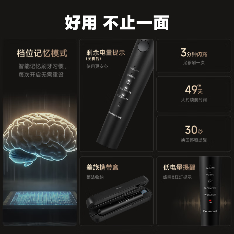 Panasonic Sonic Vibration Electric Toothbrush for Adults