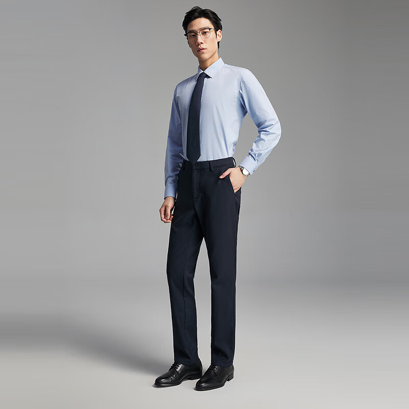 YOUNGOR 2025 Men's Long Sleeve Cotton Alpaca Shirt