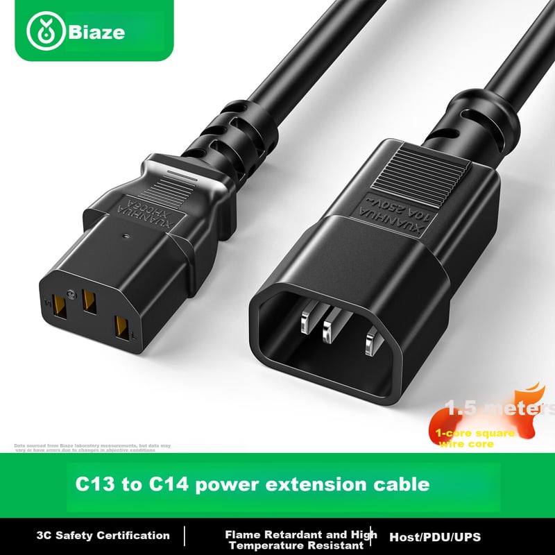 BIAZE PDU Server Power Cable 1.5m C13 to C14