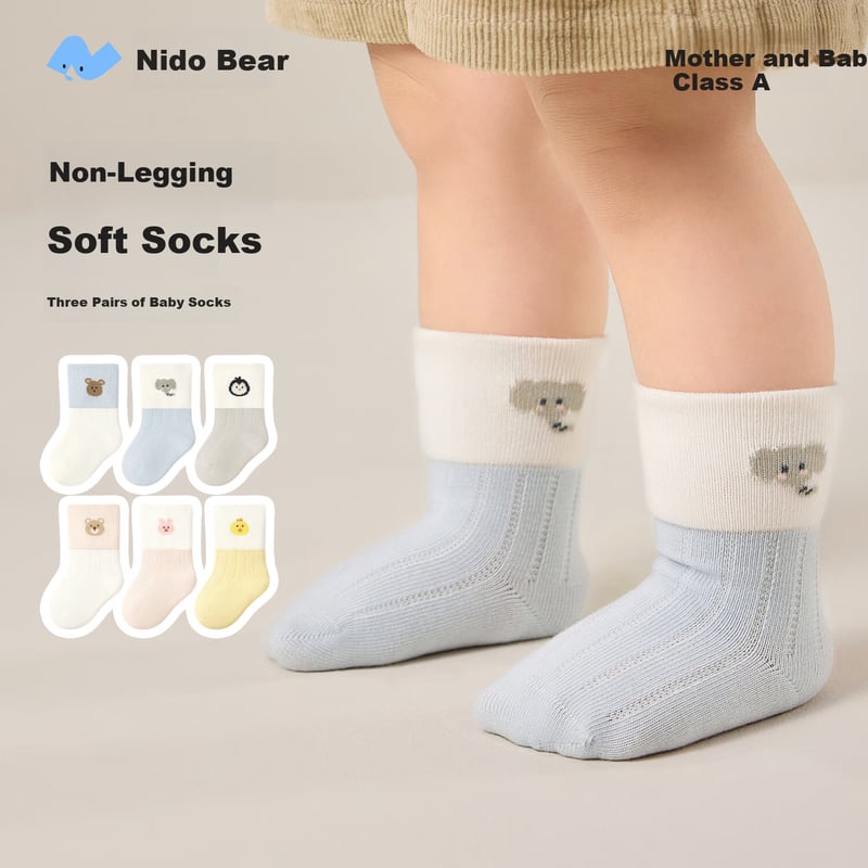 Niduoxiong Baby Socks - 3 Pairs for Newborns