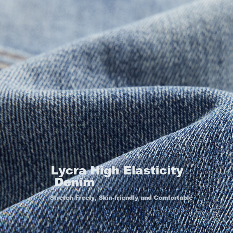 CABBEEN High-Elastic Distressed Jeans for Men