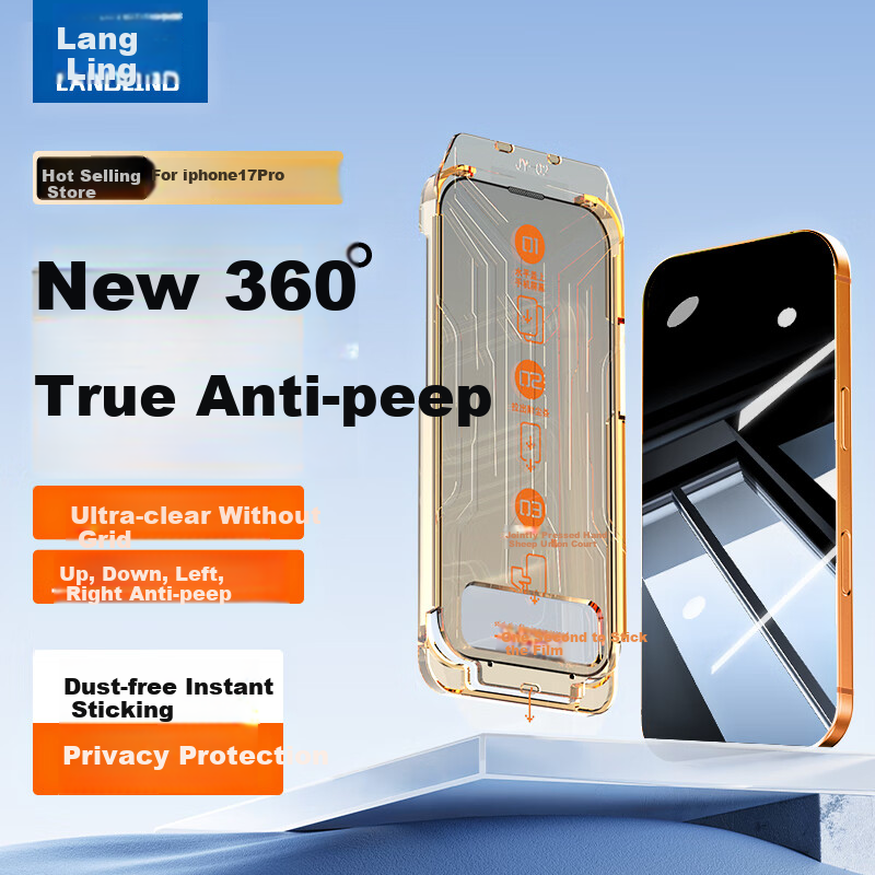 LANGLING 360° Privacy Screen Protector for iPhone 17 Pro
