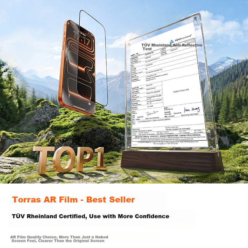 Torras AR Anti-Reflective Tempered Glass for iPhone 15 Pro Max