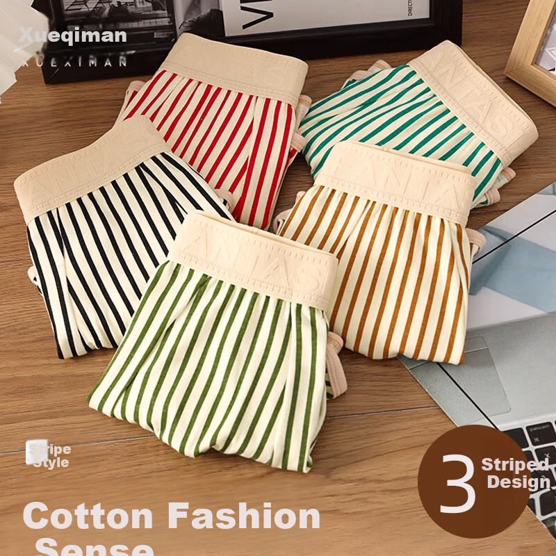 XUEXIMAN Men's Underwear - Striped Fashion 3-Pack