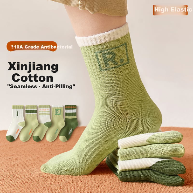 Yuzhaolin Kids Socks - 5 Pairs Anti-Odor Cotton Socks for Boys Girls