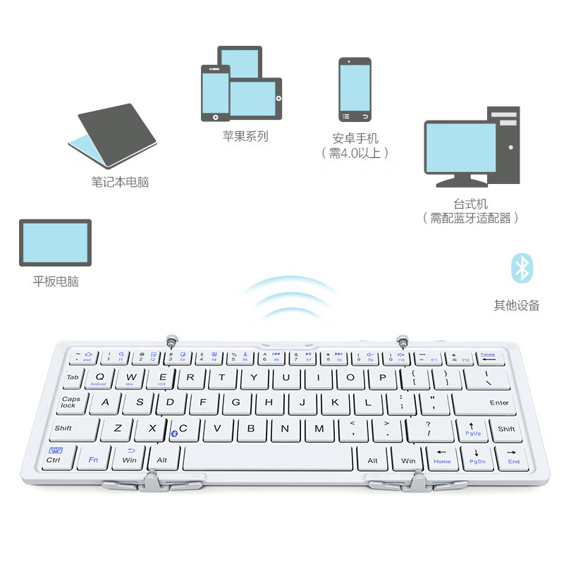 B.O.W Ultra-Thin Foldable Bluetooth Keyboard for iPad & Huawei
