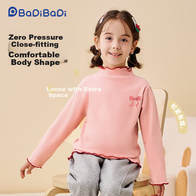Badibadi Girls Long Sleeve T-Shirt with Lace Collar