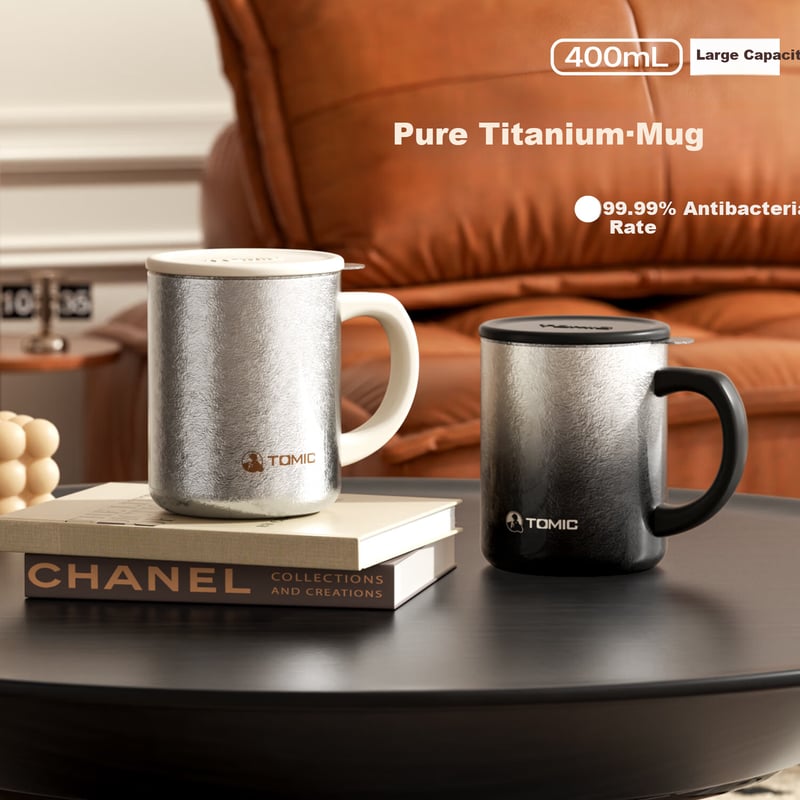 TOMIC Titanium Cup - Antibacterial Pure Titanium Mug