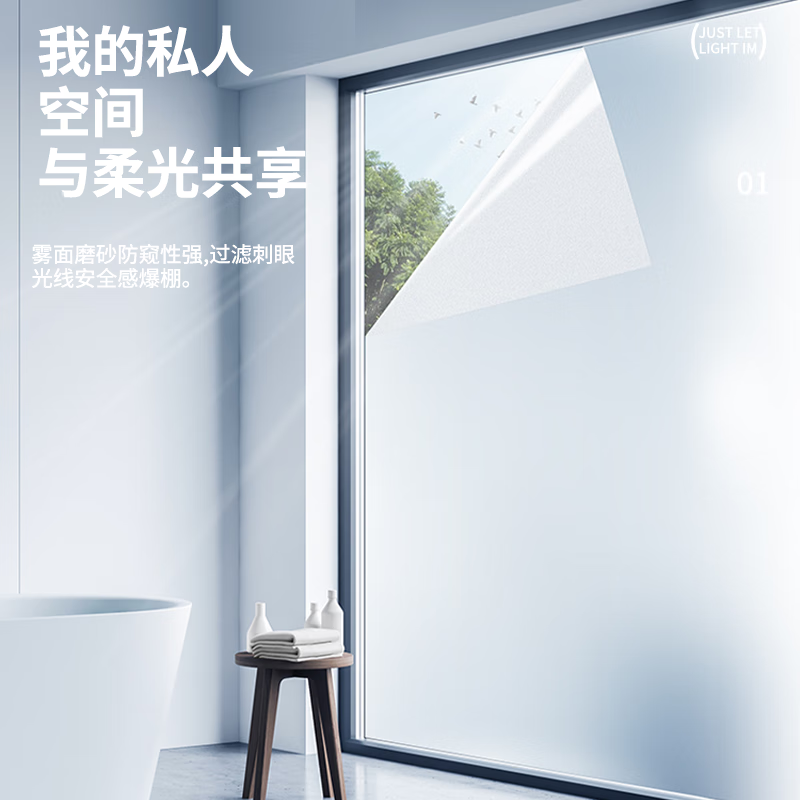 Zichen Thickened Frosted Glass Privacy Film