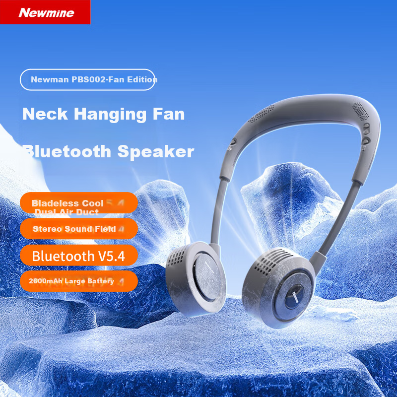 Newmine Neck-Hanging Fan Bluetooth Speaker