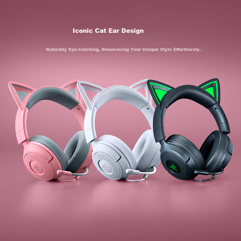 Razer Kraken V3X Cat Ear Pink Gaming Headset