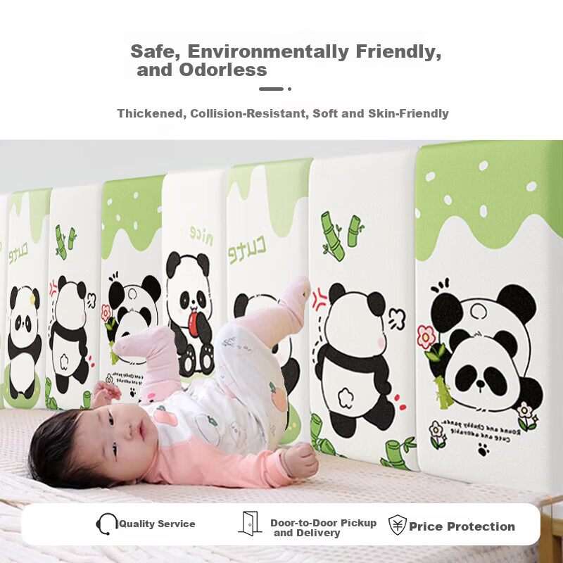 9i9 Thickened Panda Wall Sticker Bumper Set