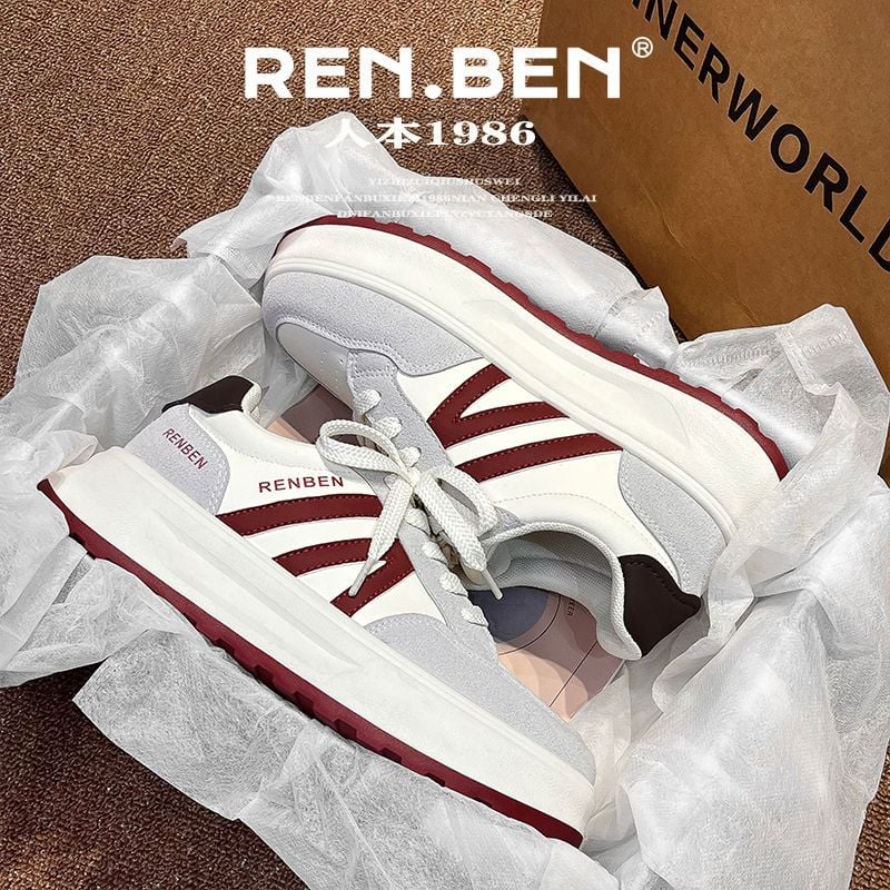 RENBEN Red Agan Casual Shoes, Breathable Retro Style for Women