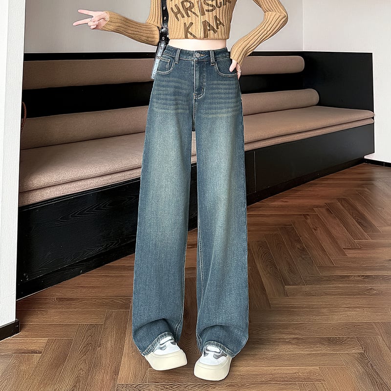 TonLion 2025 Autumn Winter Patchwork Denim Pants for Women