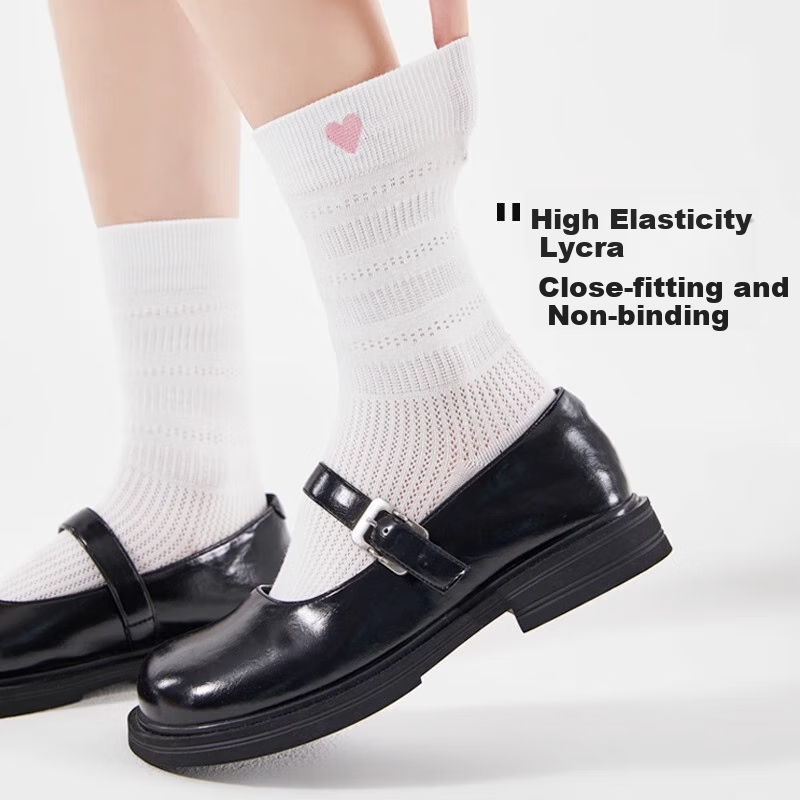 JKN Heart Embroidery Casual Socks