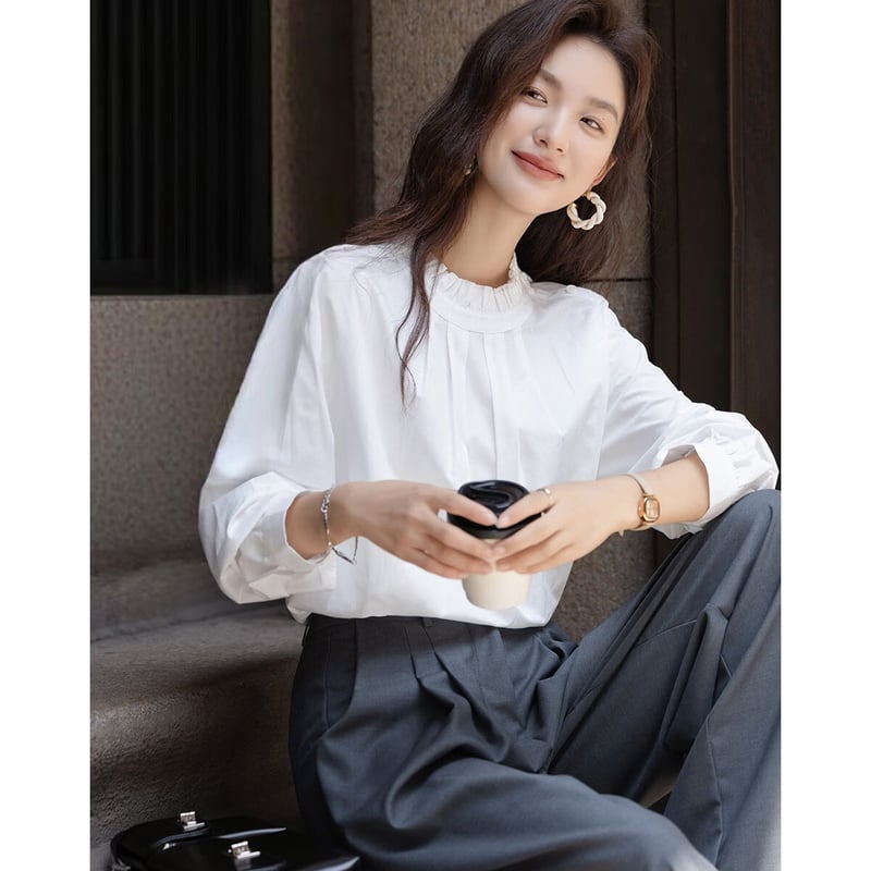 Demana Liubai Cotton Noblewoman Ruffled Shirt